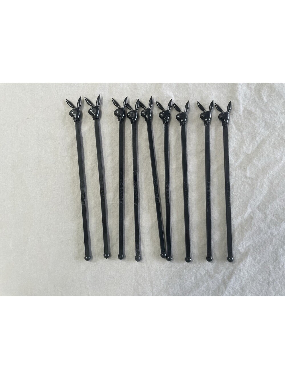 Lot 9 Vtg 1980s Playboy Swizzle Sticks Bunny Logo Cocktail Drink Stirrers Picks
